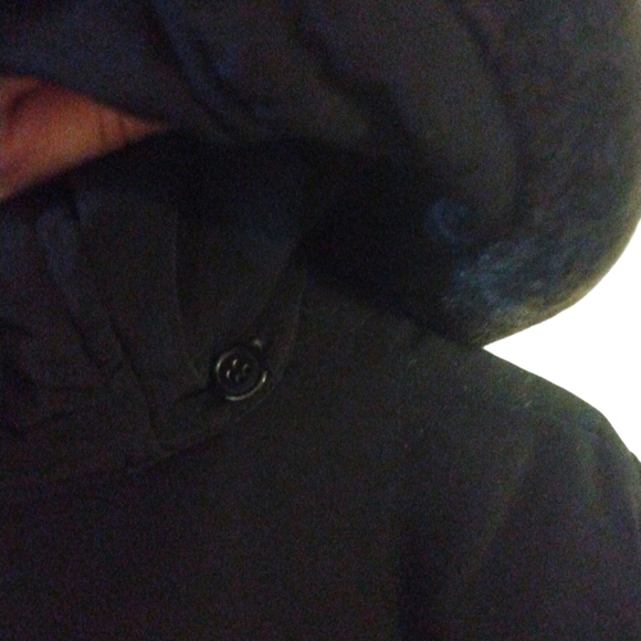 Down Feather Coat Centigrade Outwear Black Puffer Style Detach Hood Zip & Snap M - Picture 11 of 14